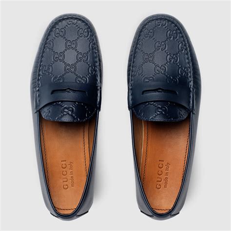 gucci driving shoes blue|gucci signature drivers.